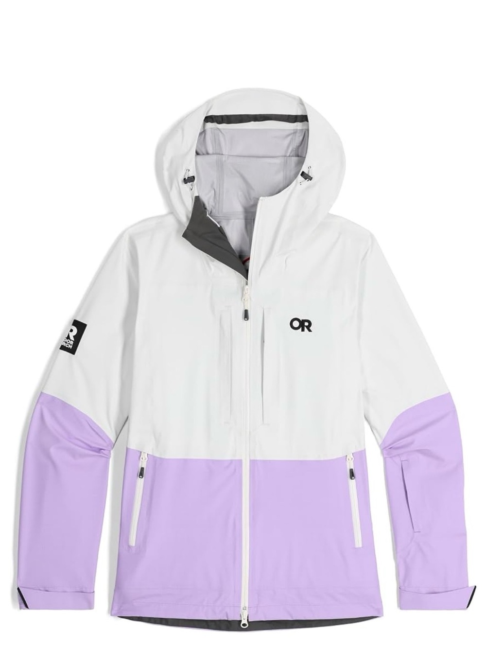Outdoor Research Carbide White & Lavender Two-Tone Waterproof Ski Jacket